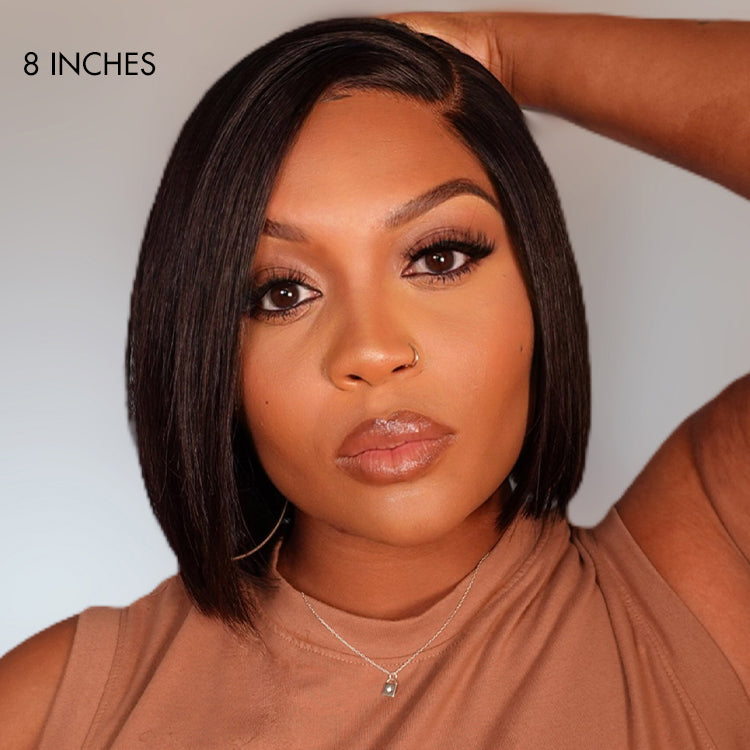 New Customers Only | Put On & Go Blunt Cut Straight Bob Minimalist HD Lace Glueless C Part Wig