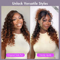 Luvme Hair PartingMax Glueless Wig Ombre Copper Brown Water Wave 7x6 Closure HD Lace Wig  - US Only