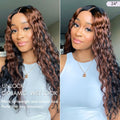 Classic and Chic Peekaboo Ombre Brown Water Wave Glueless 5x5 Closure Lace Curly Wig - US Only