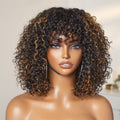 Exclusive Sale | Beginner Friendly Water Wave Minimalist Lace Glueless Short Wig with Bangs