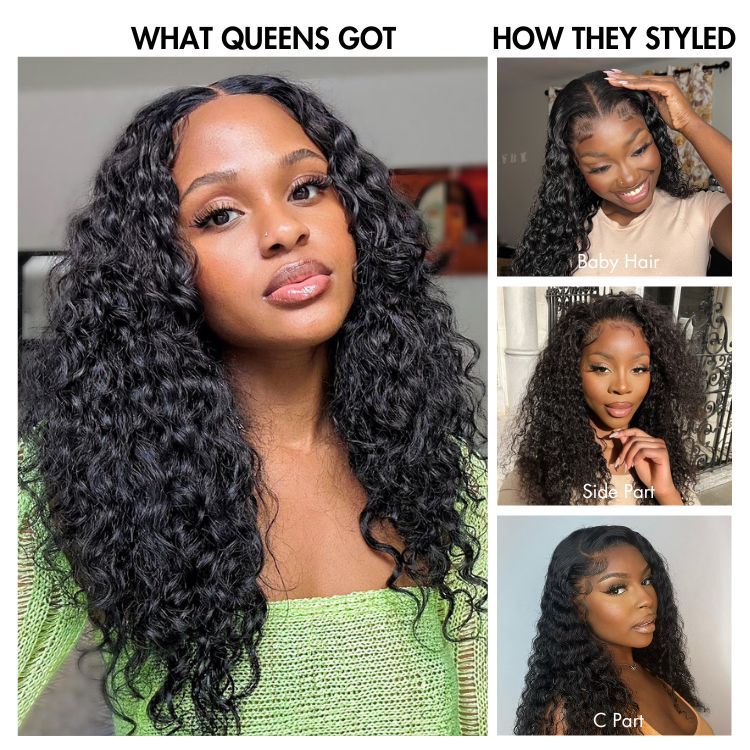 PreMax Wigs | Ear to Ear Super Natural Hairline Deep Wave Glueless 5x5 Upgraded Lace Front Long Curly Wig Pre-Cut Lace