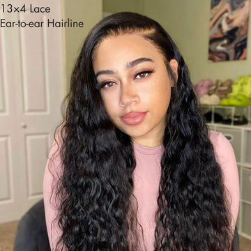 1pc 13x4 Lace Frontal 100% Virgin Human Hair Water Wave / Straight