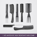 7pcs / 1 Set Antistatic Heat Resistant Hair Comb Set for All Hair Types & Styles