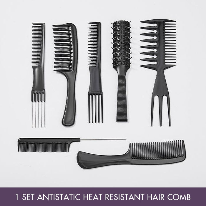 7pcs / 1 Set Antistatic Heat Resistant Hair Comb Set for All Hair Types & Styles
