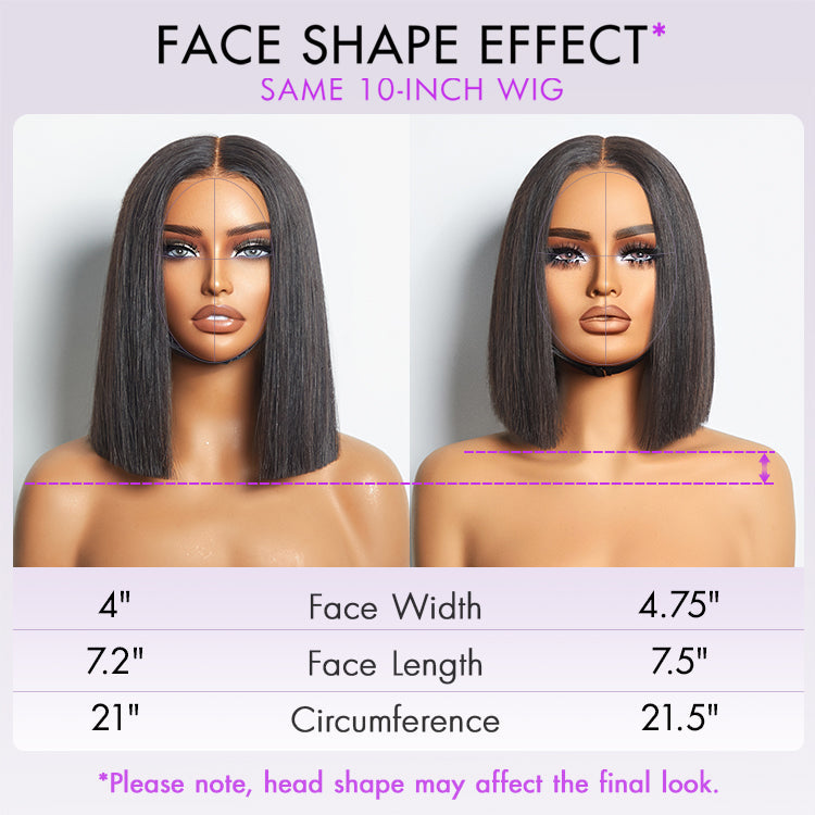 New Customers Only | PreMax Wigs | Silky Blunt Cut Glueless 2x6 / 5x5 Closure Lace Shoulder Length Bob Wig Pre Plucked & Bleached