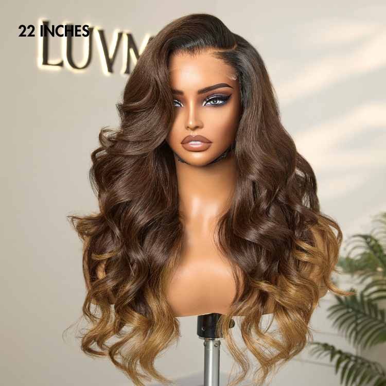 Luvme Hair PartingMax Glueless Wig Ombre Brown Loose Body Wave 7x6 Closure HD Lace Wig - US Only