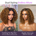 New Customers Only | Brown Highlight / Natural Black / Blonde Highlight Deep Curly Glueless 5x5 Closure Pre-Cut Lace Wig