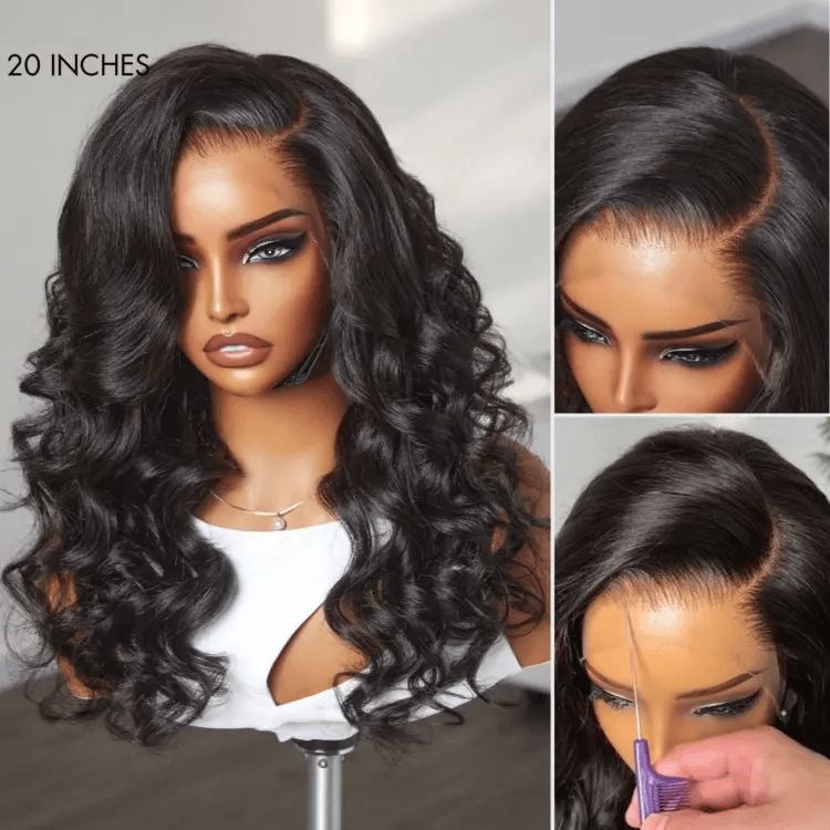 AiryFit™ Scalp Care Wigs - Deep Parting Loose Body Wave Human Hair Wig 11x6 Frontal HD Lace Glueless Wig