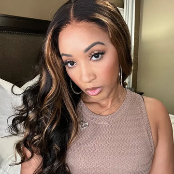 Points Reward | 20 Inches PreMax Blonde Mix Black Loose Wave Glueless 5x5 Closure HD Pre-Cut Lace Wig Breathable Cap