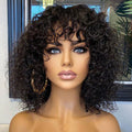 10''+12''=$159.9 | 10 Inches Brown Highlight Layered Cut Yaki Straight Bob Wig + 12 Inches Water Wave Minimalist Lace Wig