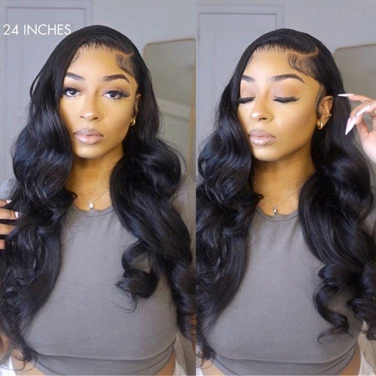 Exclusive Sale | 360 Lace Invisi Drawstring Super Natural Hairline Water Wave Free Part Human Hair Wig Pre-Cut Lace