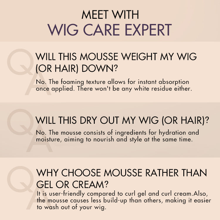US Only | Wig Curl Mousse with Coconut Oil & Shea, Bounceable Curls, Strong Hold, Frizz Control Styling