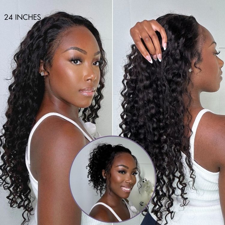 PreMax Wigs | 360 HD Lace Super Natural Hairline Invisi Drawstring Cap Water Wave Free Part Human Hair Wig Pre-Cut Lace