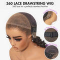 PreMax Wigs | 360 HD Lace Super Natural Hairline Invisi Drawstring Cap Water Wave Free Part Human Hair Wig Pre-Cut Lace