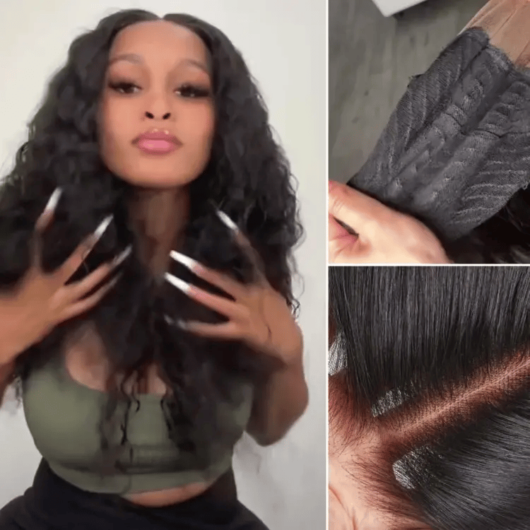 Special Deal | AiryFit™ Scalp Care Wigs - Deep Parting Water Wave Human Hair Wig Glueless 11x6 Frontal HD Lace Curly Wig