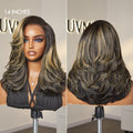Honey Blonde Highlight Layered Cut Glueless Wig Minimalist HD Lace Human Hair Wig