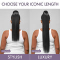 Natural Black Sleek Long Straight Wrap Around Ponytail Hair Extension Virgin Hair