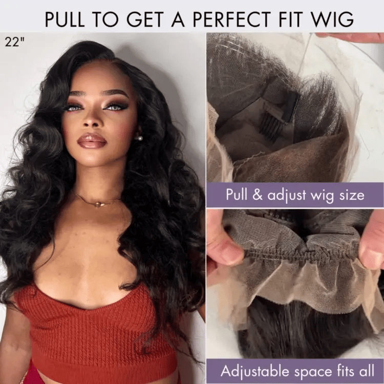 Versatile Style Full Lace Loose Body Wave Flexi-Fit Invisi Drawstring Cap Human Hair Wig