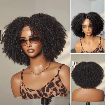 VIP DAY ONLY | 14 Inches Breathable Cap Natural Bouncy Fluffy Jerry Curl Glueless 5x5 Closure Lace Wig Ready to Go