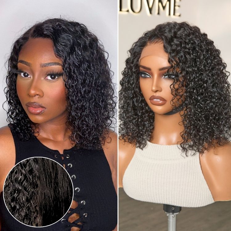 Wash & Wear™ Wet and Wavy 5x5 Closure Pre-Cut Lace Water Wave Wig Glueless Side Part Human Hair Wig