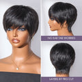Weekly Special | Throw On & Go Short Cut with Bangs Ultra Comfort Cotton Cap Glueless Wig Hair Loss Friendly - US Only
