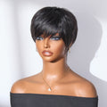 Weekly Special | Throw On & Go Short Cut with Bangs Ultra Comfort Cotton Cap Glueless Wig Hair Loss Friendly - US Only