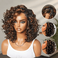 Weekly Special | Effortless Elegance Brown Highlight / Natural Black Bouncy Curly Wig Minimalist HD Lace Glueless Wig Pre-Cut Lace