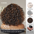 Weekly Special | Effortless Elegance Brown Highlight / Natural Black Bouncy Curly Wig Minimalist HD Lace Glueless Wig Pre-Cut Lace