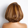 Weekly Special | Limited Design | Toffee Brown Mix Blonde / Natural Black Layered Cut Glueless 5x5 Closure Lace Bob Wig