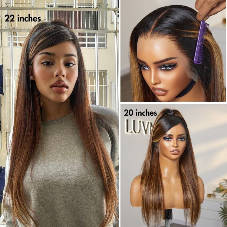 PreMax Wigs - Blonde Highlight Silky Straight Ear-to-ear Glueless 13x6 Frontal HD Lace Long Wig Pre-Cut Lace