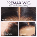 PreMax Wigs - Chic & Natural Layered Bob Wig Ear-to-Ear Wide T Lace Glueless Human Hair Wig Pre-Cut Lace