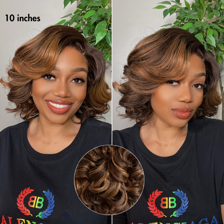 Weekly Special | Mature Boss Brown Ombre Highlight / Natural Black / Salt and Pepper Loose Wave Glueless Minimalist HD Lace Wig