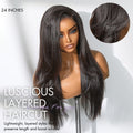 New Customers Only | Luvme All-Day Comfort™ Wig Layered Light Yaki Straight Glueless 7x6 Closure HD Lace Human Hair Wig Pre-Cut Lace