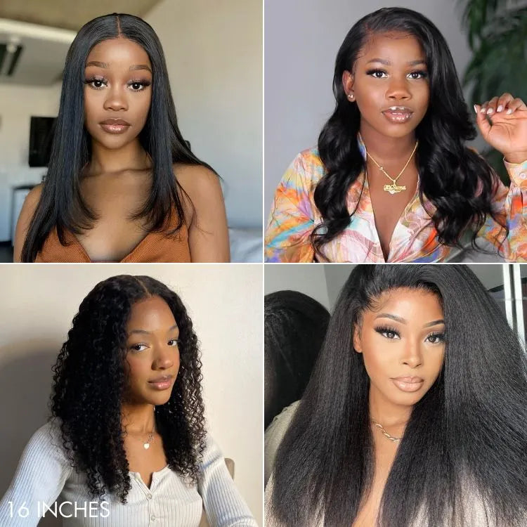 Body Wave / Straight / Kinky / Deep Wave Human Hair U Part Wig