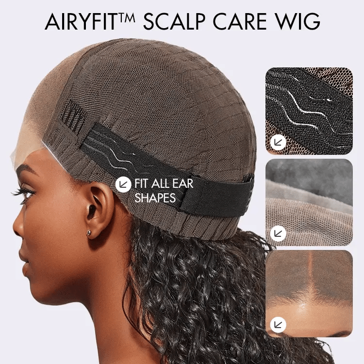 AiryFit™ Scalp Care Wigs - Silky Straight Middle Part Glueless 5x5 Closure Lace Long Wig Pre-Cut Lace