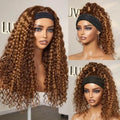 New Customers Only | Black / Brown Highlight Deep Wave Headband Wig (Get Free Trendy Headbands)