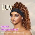Exclusive Sale | Black / Brown Highlight Deep Wave Headband Wig (Get Free Trendy Headbands)