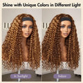 New Customers Only | Black / Brown Highlight Deep Wave Headband Wig (Get Free Trendy Headbands)