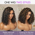 Exclusive Sale | Blonde Highlight Short Curly Glueless Minimalist HD Lace Human Hair Wig