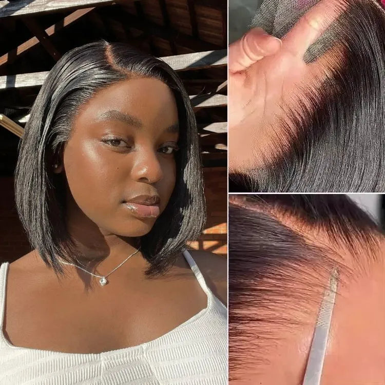 New Customers Only | PreMax Wigs - Natural Black / Blonde Highlight C Part Glueless Lace Front Bob Wig