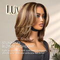 Tiktok Exclusive Deal | Blonde Highlight / Brown Highlight Short Layered Bob Wig Glueless 5x5 Closure Pre-Cut Lace Wig