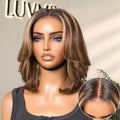 Weekly Special | Blonde Highlight / Brown Highlight Short Layered Bob Wig Glueless 5x5 Closure Pre-Cut Lace Wig - US Only