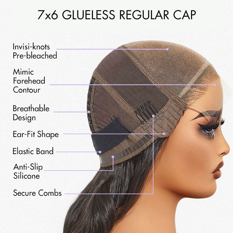 Luvme All-Day Comfort™ Wig 180% Density Blonde Highlight Loose Body Wave 7x6 Closure HD Lace Human Hair Wig Pre-Cut Lace