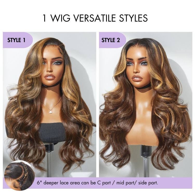 Weekly Special | Luvme All-Day Comfort™ Wig 180% Density Blonde Highlight Loose Body Wave 7x6 Closure HD Lace Human Hair Wig Pre-Cut Lace