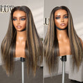 PreMax Wigs - Blonde Highlight Silky Straight 13x4 Frontal Lace Glueless Long Wig Pre-Cut Lace