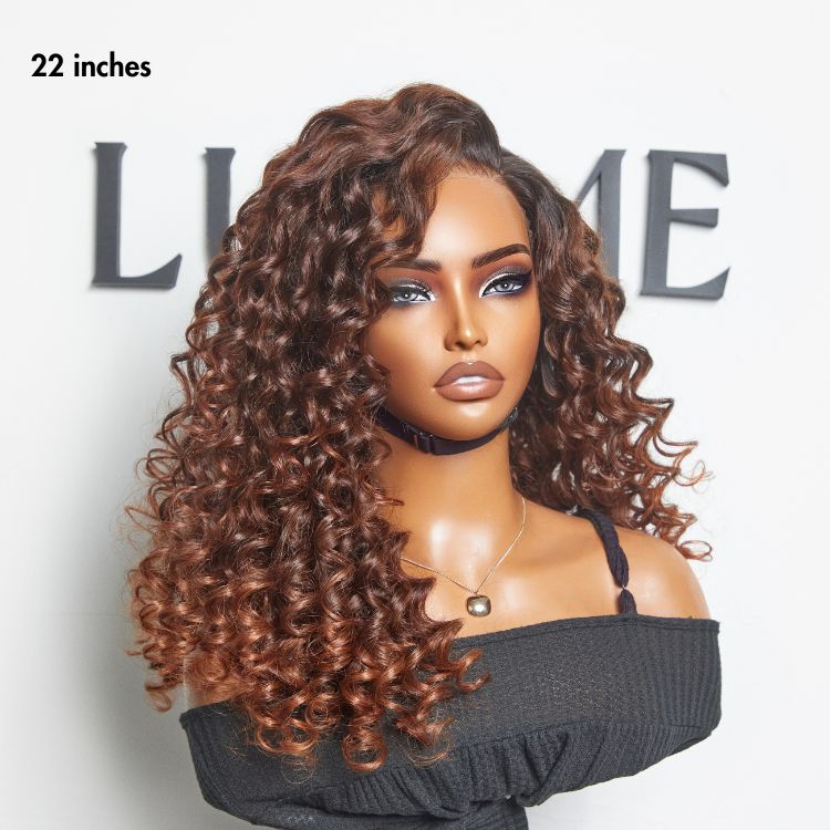 Luvme Hair PartingMax Glueless Wig Ombre Copper Brown Water Wave 7x6 Closure HD Lace Wig  - US Only