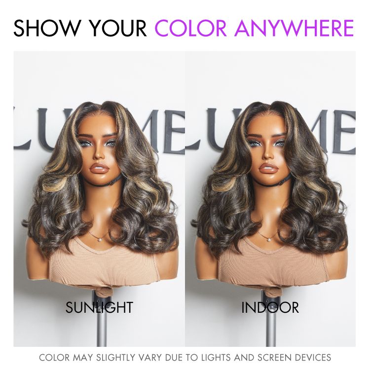 VIP Week Only | Curtain Bangs Blonde Highlight Loose Wave Glueless 5x5 Closure Pre-Cut Lace Wig All Head Sizes Fit Cap | US Only