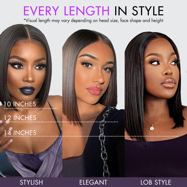 Weekly Special | Luvme All-Day Comfort™ Wig Blunt Cut Bob Glueless Minimalist HD Lace Short Human Hair Wig Pre-Cut Lace