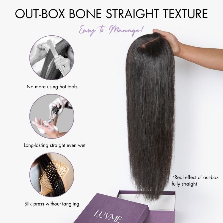 US Only - Luvme All-Day Comfort™ Wig 200% Density Bone Straight Glueless 7x6 Closure HD Lace Human Hair Wig Pre-Cut Lace