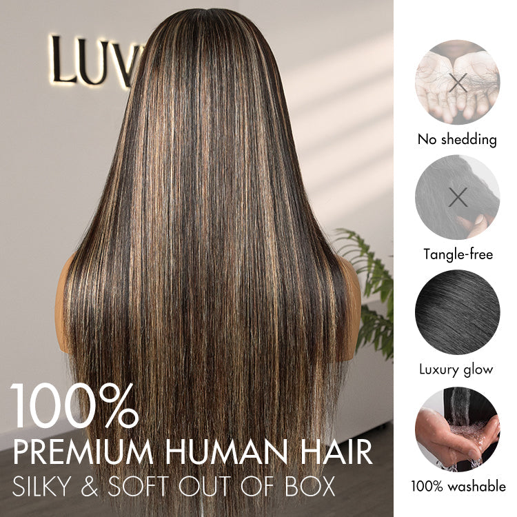 PreMax Wigs | Super Natural Hairline Silky Straight Glueless 13x4 Frontal Lace Wig Human Hair Pre-Cut Lace